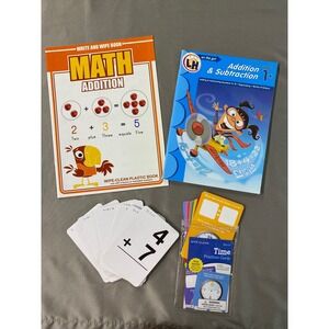Math Addition Subtraction Time Wipe Clean Book Cards Set Grade 1 Homeschool‎